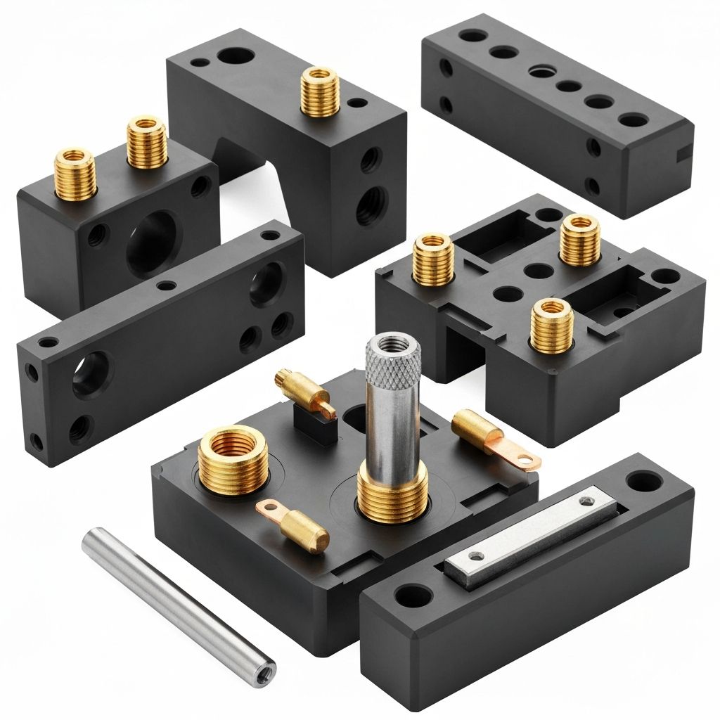 Precision insert-molded parts with brass and stainless steel inserts